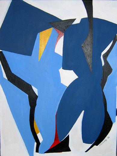 Blue Figures, 1986, acrylic on canvas