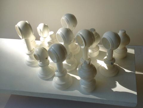 Canetti's Faceless Crowd, 2014, wood and plastic