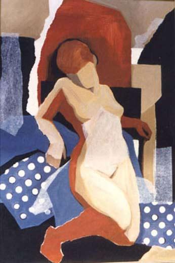 Marianne, 1990, torn paper & acrylic