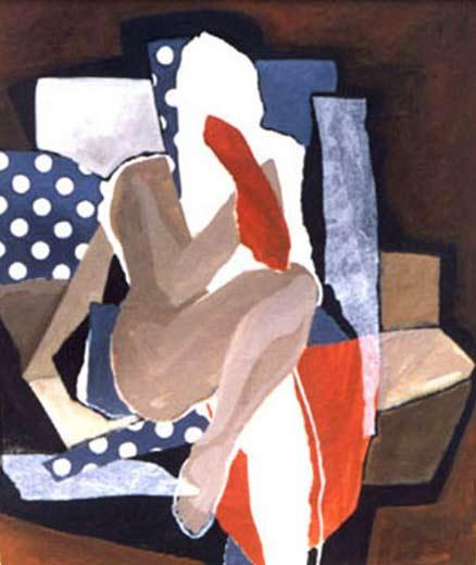 Nude with Spots, 1990, torn paper & acrylic