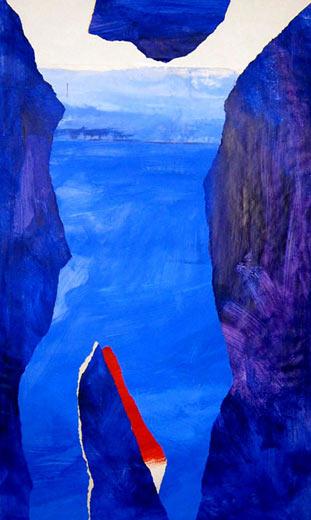 Sea Line Woman, 1987, acrylic & paper collage