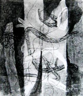 Embrace, 2010, monoprint