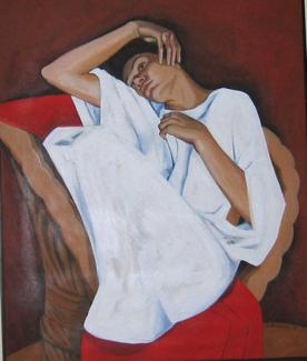 White Gown, 1988, acrylic on canvas