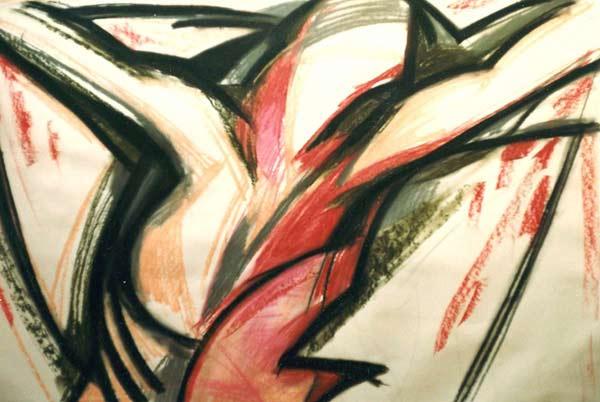 Crucifixion,1983, conte & pastel