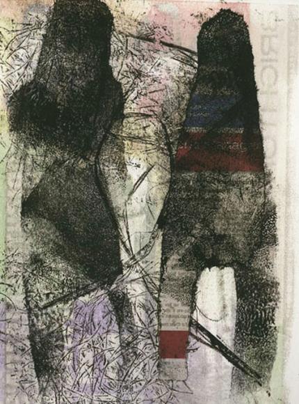 Ghosts, 2011, monoprint & collage