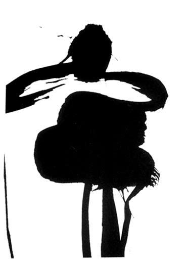 Nude in chair, 1993, ink with brush