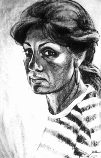 Self Portrait, 1988, pastel